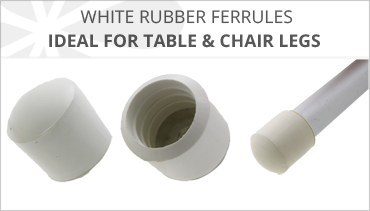 WHITE RUBBER CHAIR LEG FERRULES